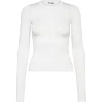 Weekday Slim Long-Sleeved Henley Top - White - S