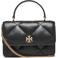 Tory Burch Kira Diamond Quilt Mini Top Handle Chain Wallet - Black - ONE SIZE