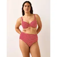 Lindex Crinkled Bikini Bottom With High Waist - Red - XL