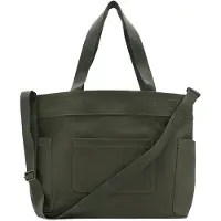 Mango Cotton Tote Bag With Pockets - Khaki green - ONE SIZE