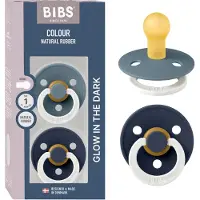 BIBS Colour Glow Tutti 2-pack Lateksi Koko 1, Petrol/Deep Space