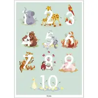 Poster & Frame Tiny Tails - Talplakat - Lysegrøn - Green - 50X70CM
