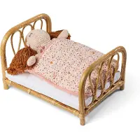 Smallstuff Sleeping Bag For Doll, With Pillow, Birds And Hearts - Pink - 35 CM