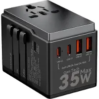 Dudao A35 Universal Travel Adapter Black