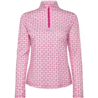 Callaway Geo Print Sun Protection 1/4 Zip Top - Pink - XS