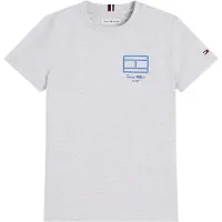 Tommy Hilfiger Paita 'Outline Flag Logo' sininen / meleerattu harmaa