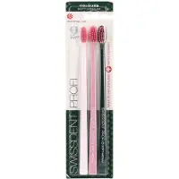 Swissdent Profi Colours Toothbrush Trio (Light Pink/Pink/Green)