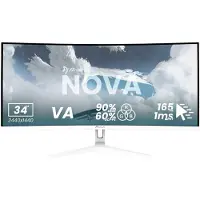 AROZZI Nova 34″ Curved, 86,4 cm (34"), 3440 x 1440 pikseliä, 4K Ultra HD, LED, 1 ms, Valkoinen (AZ-NO-34T2K165-WT)
