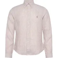 Ralph Lauren Custom Fit Striped Linen Shirt - Beige - M