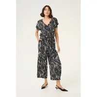 Kaffe Kamira Plain Weave Jumpsuit Printed - Black - 38