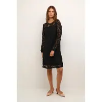Cream Crkit Lace Ls Dress - Zally Fit - Black - XS