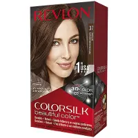 Revlon Colorsilk Beautiful Color kestov ri 3D-geeliteknologialla ja keratiinilla, 100 % harmaanpeitto, 37 tumman kullanruskea