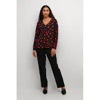 Kaffe Kaamber Blouse Ls Printed - Black - 34
