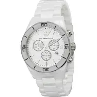 Giorgio Armani Emporio AR1424 Valkoinen Ceramica miesten katsella