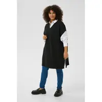 KAFFE CURVE Kcannett Knit Poncho - Black - L/XL