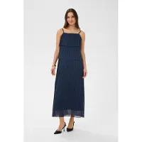 Kaffe Kakiera Plissé Dress - Navy - 38