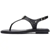Martinelli for woman. 1535-B006G Mazzini Leather Sandals black (40), Flat, 1 to 3 cm, Buckle, Casual