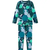 Reima Moomin Trivsam Thermal Base Layer Set Dark Teal Dark Teal-92 cm Wool Sininen 92 cm Pojat, Tytöt
