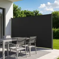 Vevor Sisäänvedettävä Sivumarkiisi, 180x300 cm Terassille Sisäänvedettävä Sivusuoja 180 g/m² Polyesterikankaalla, Vedenpitävä Aurinkoverho Ulkokäyttöön Näkösuoja Huoneenjakaja Puutarhaan, Parvekkeelle