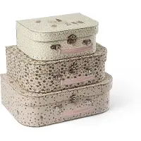 Smallstuff Suitcase Set L, M, S, Safari Animals And Engines - Beige - 29.2X19X9.5AND 25.2X17.7X8.5AND 20X14.5X8CM