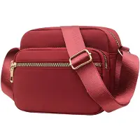Hobby Hall Naisten laukut, Nylon Crossbody Laukku Naisten Laukku, Rento Naisten Olkalaukku, Viininpunainen