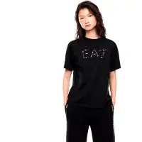 EA7 for woman. 7W001096_AF21636 Logo Series black knit t-shirt (S), Casual, Cotton, Short sleeve