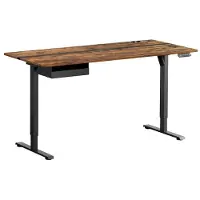 Songmics Säädettävä sähköpöytä, 160.1x70.1x72.1-120.1 cm, ruskea, sähkötoiminen