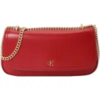 Calvin Klein Olkalaukku 'Monogram Chain Strap Convertible' verenpunainen