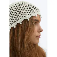 Gina Tricot Crochet Beanie - Cream - ONE SIZE