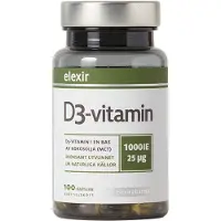 Elexir Pharma D3-vitamiini 25 mcg 1000 IU 100 kapselia