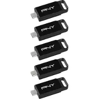 PNY Elite, 64 GB, USB Type-C, 3.2 Gen 1 (3.1 Gen 1), 120 MB/s, Liuku, Musta (P-FD64GX5ELC-EF)