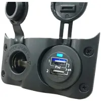Talamex Lisäkytkinpaneeli Pistorasialla Ja Kahdella Usb:llä 12v