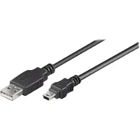 Microconnect USBAMB510 USB-A – Mini-USB B -kaapeli, 10 m, musta
