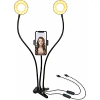 24hShop United VBL2177 Dubbel LED-belysning med mobilhållare