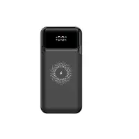 Teknikproffset Powerbank 20000mAh 22.5W PD + 15W langaton pikalataus, digitaalinen näyttö, musta