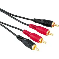 Hama 2x RCA kullattu -audiokaapeli, 10 m, musta