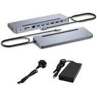 I-Tec C31FLAT2PDPRO100W, Langallinen, USB 3.2 Gen 1 (3.1 Gen 1) Type-C, 100 W, 3,5 mm, 10,100,1000 Mbit/s, Hopea