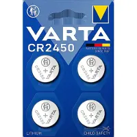 Varta CR2450, Kertakäyttöinen akku, CR2450, Litium, 3 V, 4 kpl, 570 mAh (06450101404)