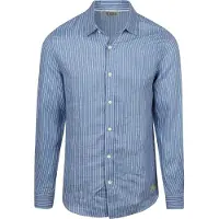 Scotch & Soda Linen Striped Regularfit Shirt - Blue - L