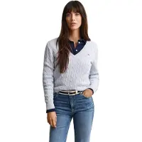 Gant Classic Cable Knit Sweater - Blue - XS