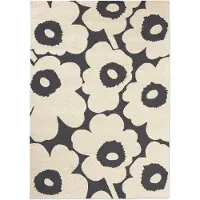 Marimekko Unikko matto ulkokäyttöön 140 x 200 cm, harmaa/creme