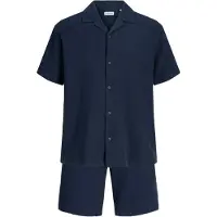 Jack & Jones Jjglobal Waffle Resort Shirt Ss Set Mp - Navy - S
