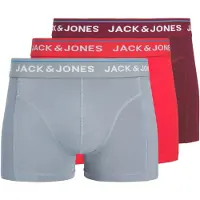 Jack & Jones Bokserishortsit 'JACBRANCO' harmaa / punainen / viininpunainen / valkoinen