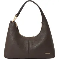 Calvin Klein Slouchy Leather Shoulder Bag - Brown - ONE SIZE