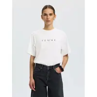 Selected Slwvilja Ss Printed Tee W Noos - White - L
