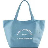 Karl Lagerfeld Ostoskassi 'Rue St-Guillaume' vaaleansininen / valkoinen