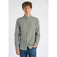 Lindbergh Cotton/Linen Shirt L/S - Khaki green - M