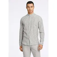 Lindbergh Wide Striped Cotton/Linen Shirt L/S - Multi/patterned - L