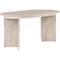 Skye Decor Ruokapöytä Sorell Travertine, 160x75x90 cm, hiekanvärinen