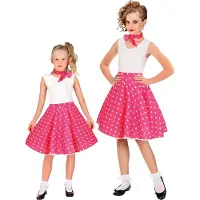 Widmann PINKKI 50-LUVUN PILKKUHAME & KAULAHUIVI lasten koko (säädettävä vyötärönympärys 28–33 cm)